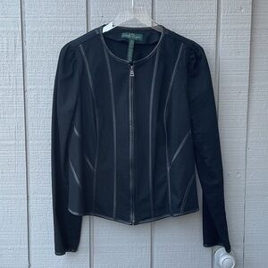 Lauren Ralph Lauren Edgy Fitted Black Zip-Front Jacket